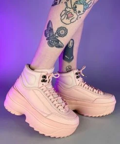 Berness Shoes Womens Baby Pink High Livin' Hi Top Sneakers