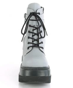 Pleasers Demonia Flash Reflective Stacked Platform Boots Shoes