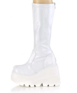 Pleasers Demonia Shaker White Holo Knee High Boots Shoes 12 Pleasers Demonia Shaker White Holo Knee High Boots Shoes