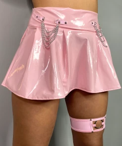Bodyzone Skirts Sugar Baby Pink Chain Pleated Skirt