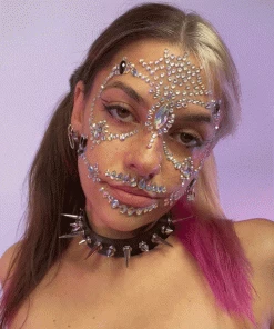 Leg Avenue Womens Rhinestone Skull Face Jewels