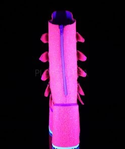 Pleasers Demonia Pink Glitter Platform Mid-Calf Boots Shoes