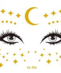 AE Womens Under The Moonlit Stars Gold Freckle Temporary Tattoo