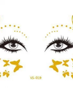 AE Butterfly Queen Gold Temporary Face Tattoo Womens