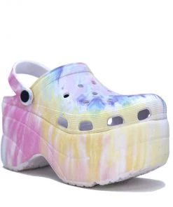 Cape Robbin Neon Blacklight Pastel Tie-Dye 'Bout That Life Sandals