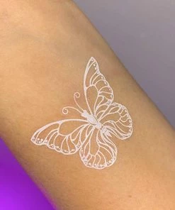 AE Soft Butterflies White Temporary Tattoo