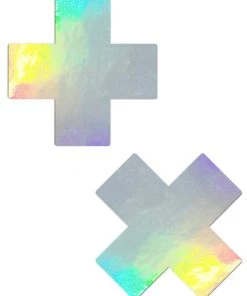 Neva Nude PLUS X: HOLOGRAPHIC CROSS NIPPLE PASTIES