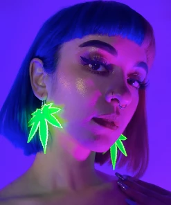 AE New Smoke Me Out Neon Blacklight PVC Earrings
