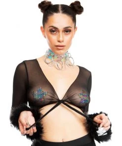 AE Bubble-icious Sheer Front-Tie Top New