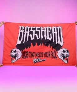 Jarmoo Basshead Bass That Melts Your Face Red 3x5 Ft Flag Accessories