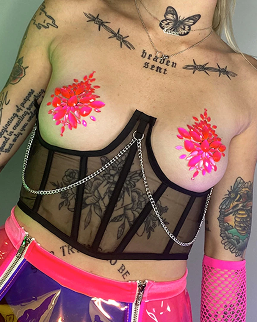 AE Chained And Ribbed Underboob Corset Womens 1 AE Chained And Ribbed Underboob Corset Womens