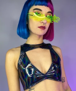 J. Valentine Cyber Prom Vinyl PVC Harness Top New