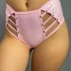 Bodyzone Womens Sugar Baby Pink High Waist Peek A Boo Shorts