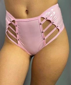 Bodyzone Womens Sugar Baby Pink High Waist Peek A Boo Shorts