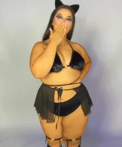 Leg Avenue Black Velvet Cat Ears Headband