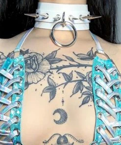 AE Spiked & Studded O-Ring Faux Leather Choker 16 AE Spiked & Studded O-Ring Faux Leather Choker