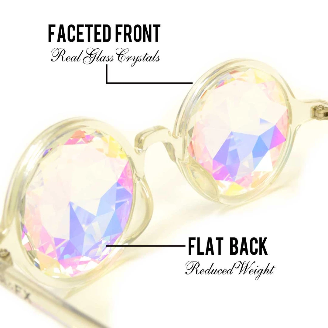 Womens GloFX Clear Kaleidoscope Glasses - Sacred Lens 6 Womens GloFX Clear Kaleidoscope Glasses - Sacred Lens