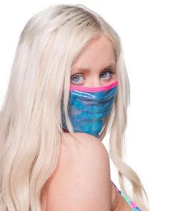 Neva Nude Holographic Oil Slick UV Pink Face Mask Accessories