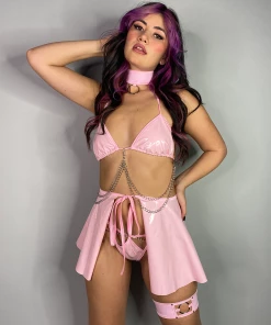 Bodyzone Sugar Baby Pink Double Chain Tri Top