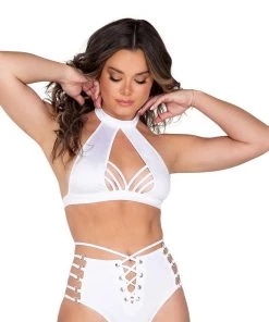 Roma White Candy Lane Halter Top