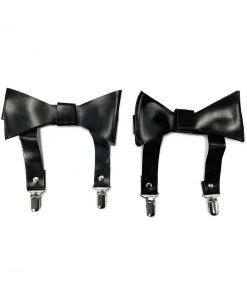 Daisy's Corsets Matte Black Bow Leg Garters New