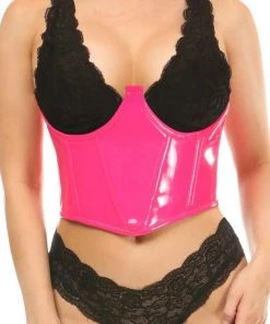 Daisy's Corsets Neon Pink Patent Waist Cincher New