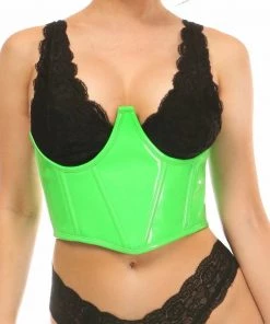 Daisy's Corsets Acid Green Patent Waist Cincher New