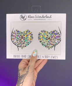 Uniflying Accessories Heart Rhinestone Self-Adhesive Jewel Pasties