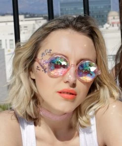 AE Retro Round Kaleidoscope Glasses Womens