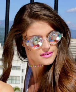 AE Retro Round Kaleidoscope Glasses Womens