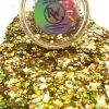 Xucai Iridescent Gold Chunk Body And Face Festival Glitter (Large 15 Grams)