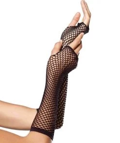 Leg Avenue Fishnet Fingerless Gloves Womens
