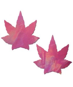 Pastease Holographic Indica Weed Marijuana Leaf Nipple Pasties