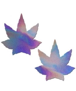 Pastease Holographic Indica Weed Marijuana Leaf Nipple Pasties