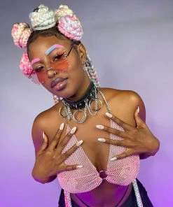 AE Maddy Crystallized Mesh Top