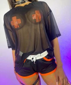 OhYes Fashion Got Ya Covered Oversized Mesh Tee