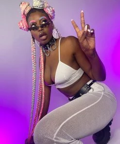 OhYes Fashion New Urban Nights Sparkle Mesh Flare Bottoms