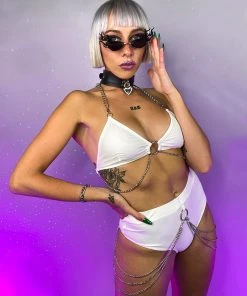 OhYes Fashion New Say A Prayer Cascading Chain High Waist Bottoms