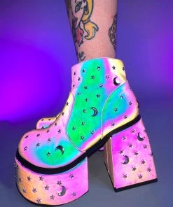 Realplay Corp Reflective Constellation Chunky Booties