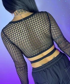 AE New Cross My Heart Net Crop Top