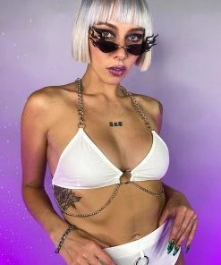 OhYes Fashion Urban Nights Chained Halter Top New