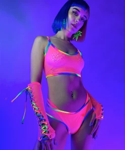 J. Valentine New Over The Rainbow Mesh Crop Tank