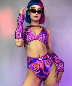 J. Valentine Cyber Prom Vinyl PVC Harness Top New