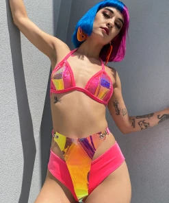 J. Valentine Cyber Prom PVC Vinyl Bra Top New