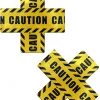 Pastease Plus X: Crossed Caution Tape Nipple Pasties