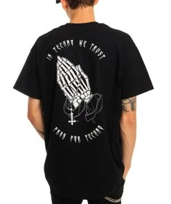 555stickers Pray For Techno Skeleton T