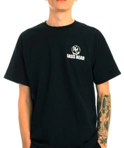 555stickers Mens Bass Head Melting Skull T