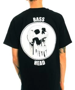 555stickers Mens Bass Head Melting Skull T