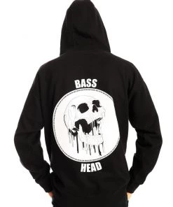 555stickers Bass Head Melting Skull Hoodie Tops