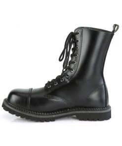 Pleasers Mens Demonia Black Patent Unisex Steel Toe Ankle Boot 7 Pleasers Mens Demonia Black Patent Unisex Steel Toe Ankle Boot